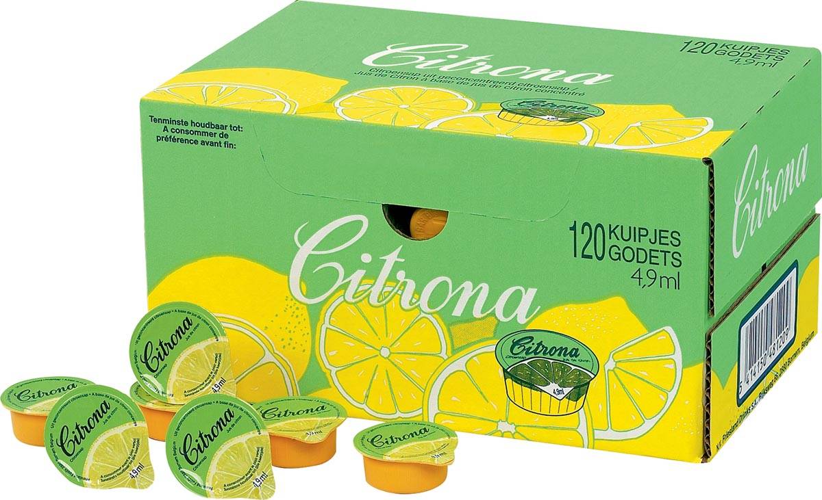 Citrona citroensap, pak van 120 cups van 4,9 ml