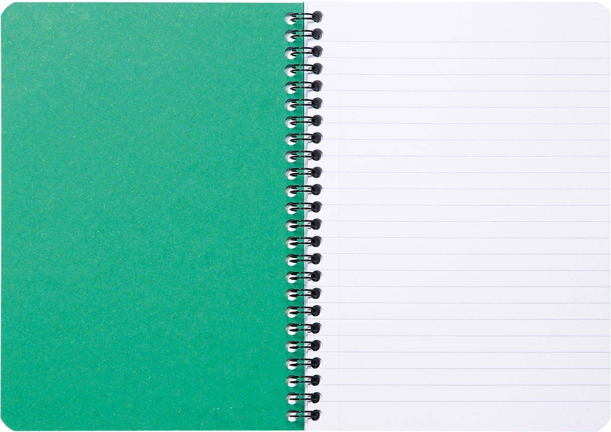 Clairefontaine FOREVER spiraalschrift, gerecycleerd, A5, 90g, 120 bladzijden, gelijnd, groen