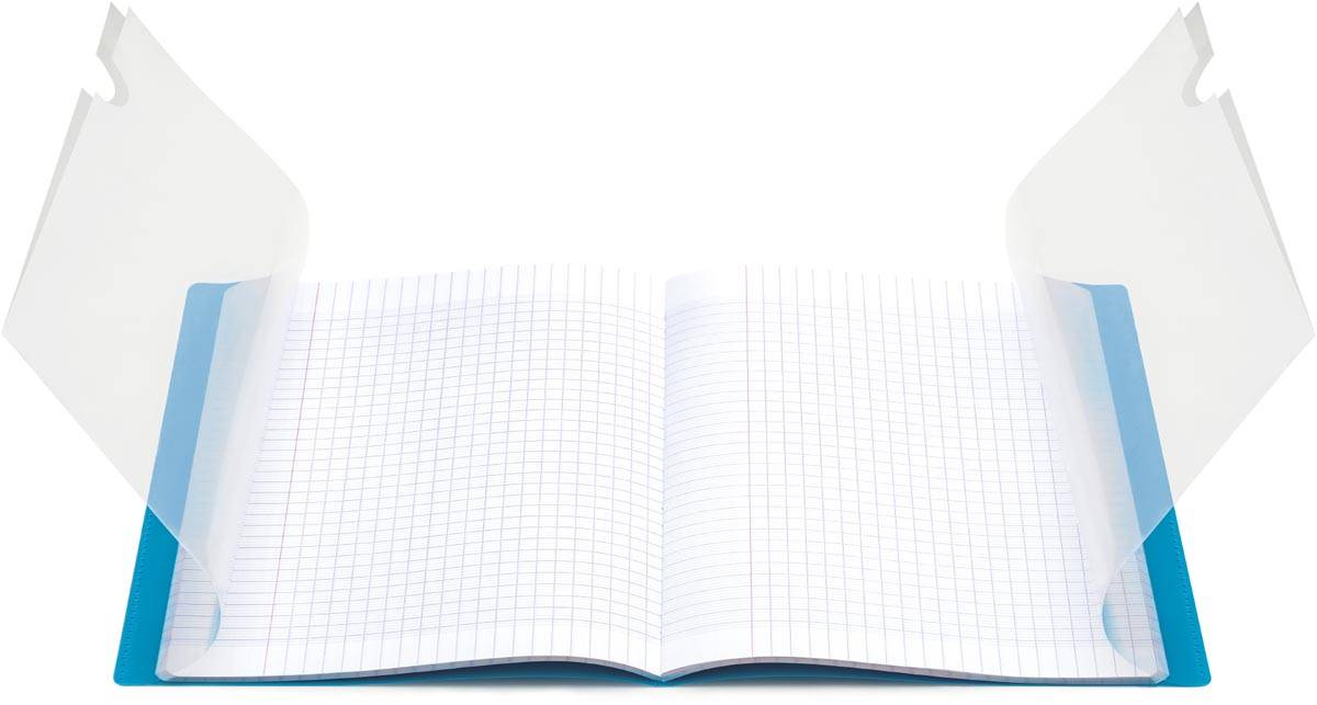 Clairefontaine schrift Koverbook voor ft A4+, 96 bladzijden, kaft in PP, seyès, transparant