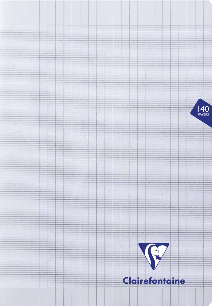 Clairefontaine schrift mimesys voor ft A4+, 140 bladzijden, kaft in PP, seyès, geassorteerde kleuren