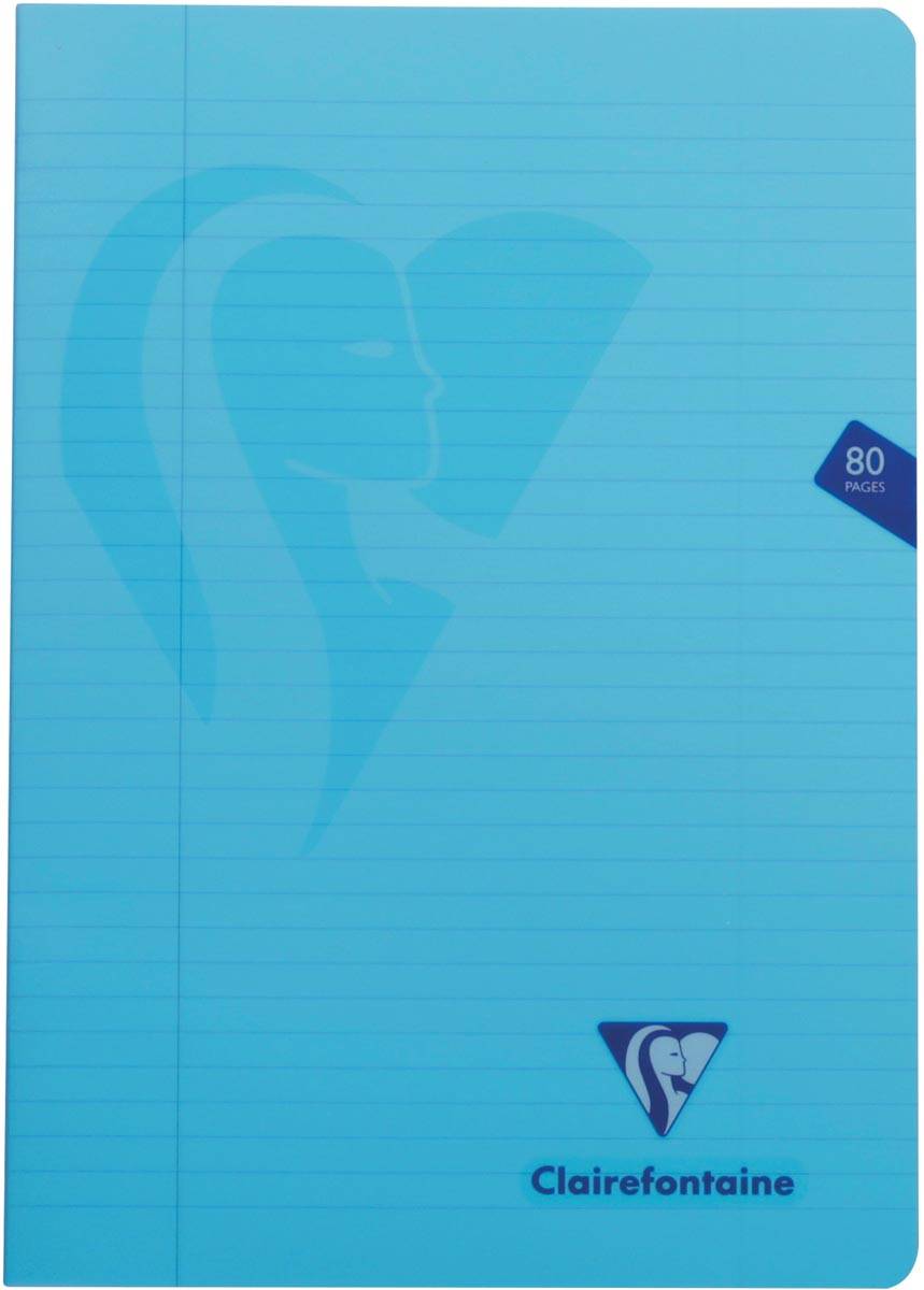 Clairefontaine schrift mimesys voor ft A4, 80 bladzijden, kaft in PP, gelijnd, geassorteerde kleuren