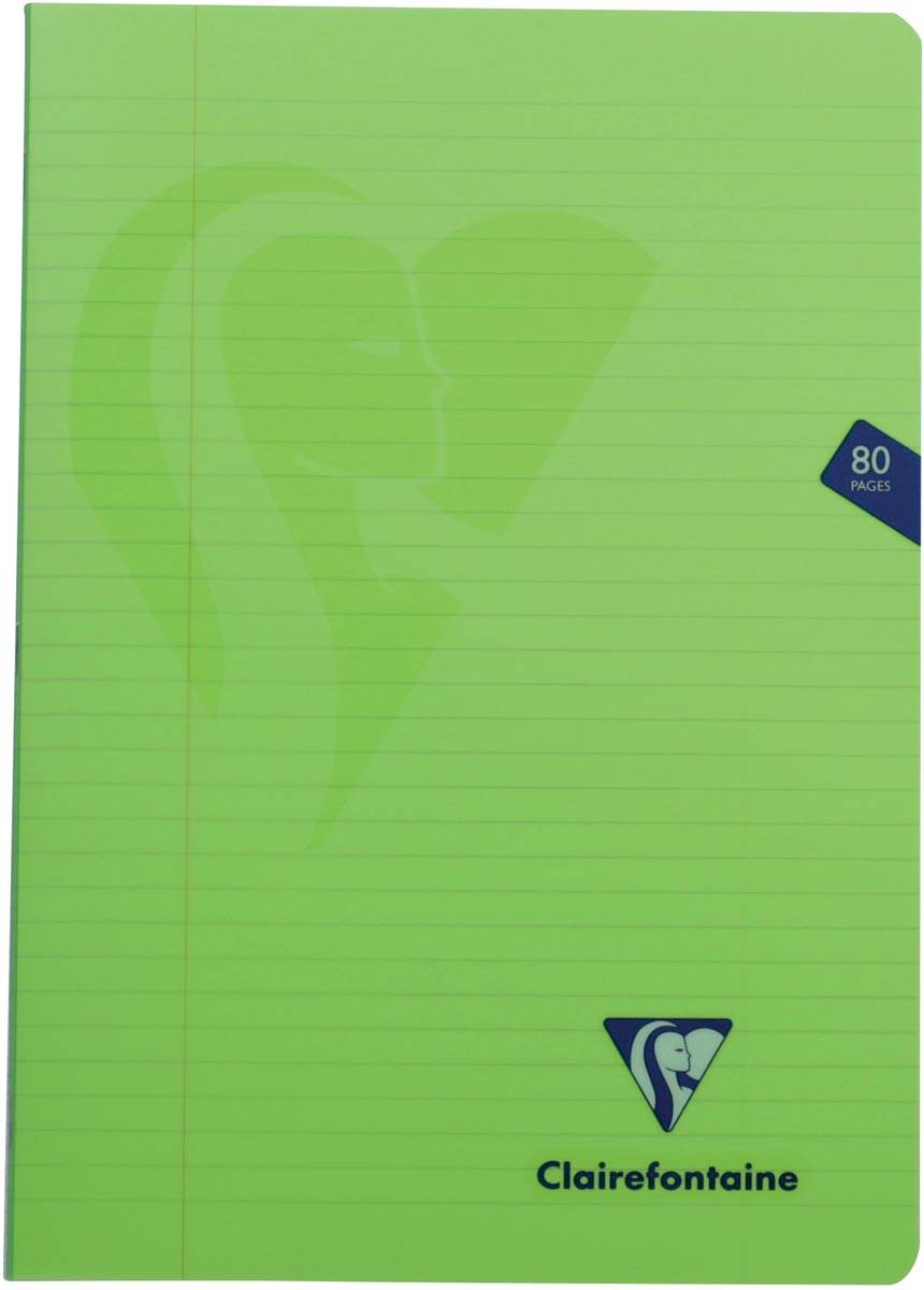 Clairefontaine schrift mimesys voor ft A4, 80 bladzijden, kaft in PP, gelijnd, geassorteerde kleuren