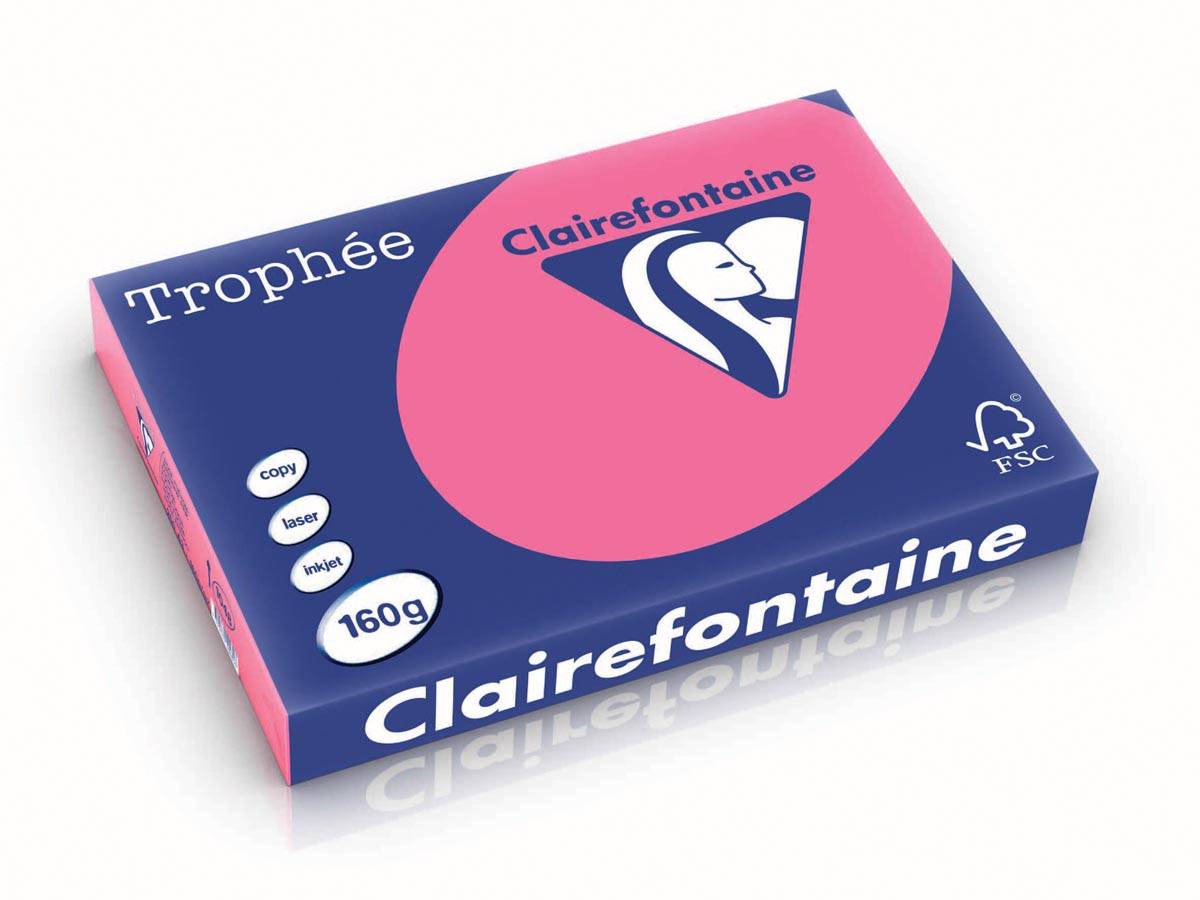 Clairefontaine Trophée Intens, gekleurd papier, A3, 160 g, 250 vel, fuchsia