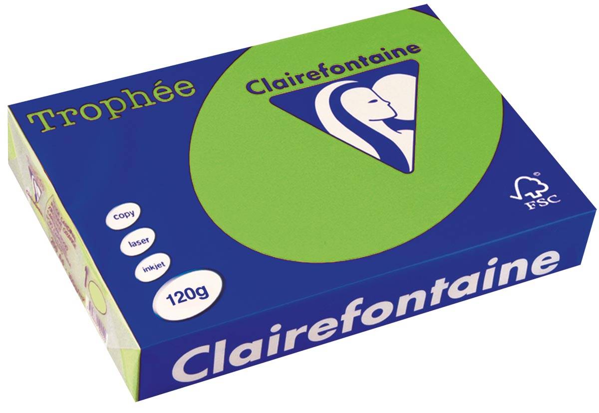 Clairefontaine Trophée Intens, gekleurd papier, A4, 120 g, 250 vel, grasgroen