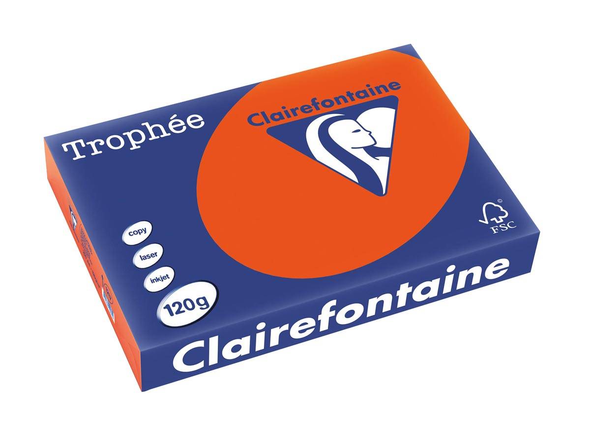Clairefontaine Trophée Intens, gekleurd papier, A4, 120 g, 250 vel, kardinaalrood
