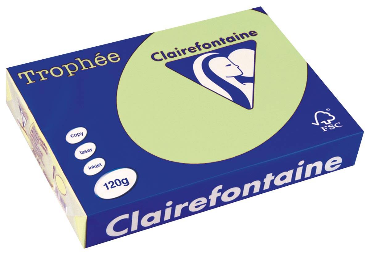 Clairefontaine Trophée Pastel, gekleurd papier, A4, 120 g, 250 vel, groen