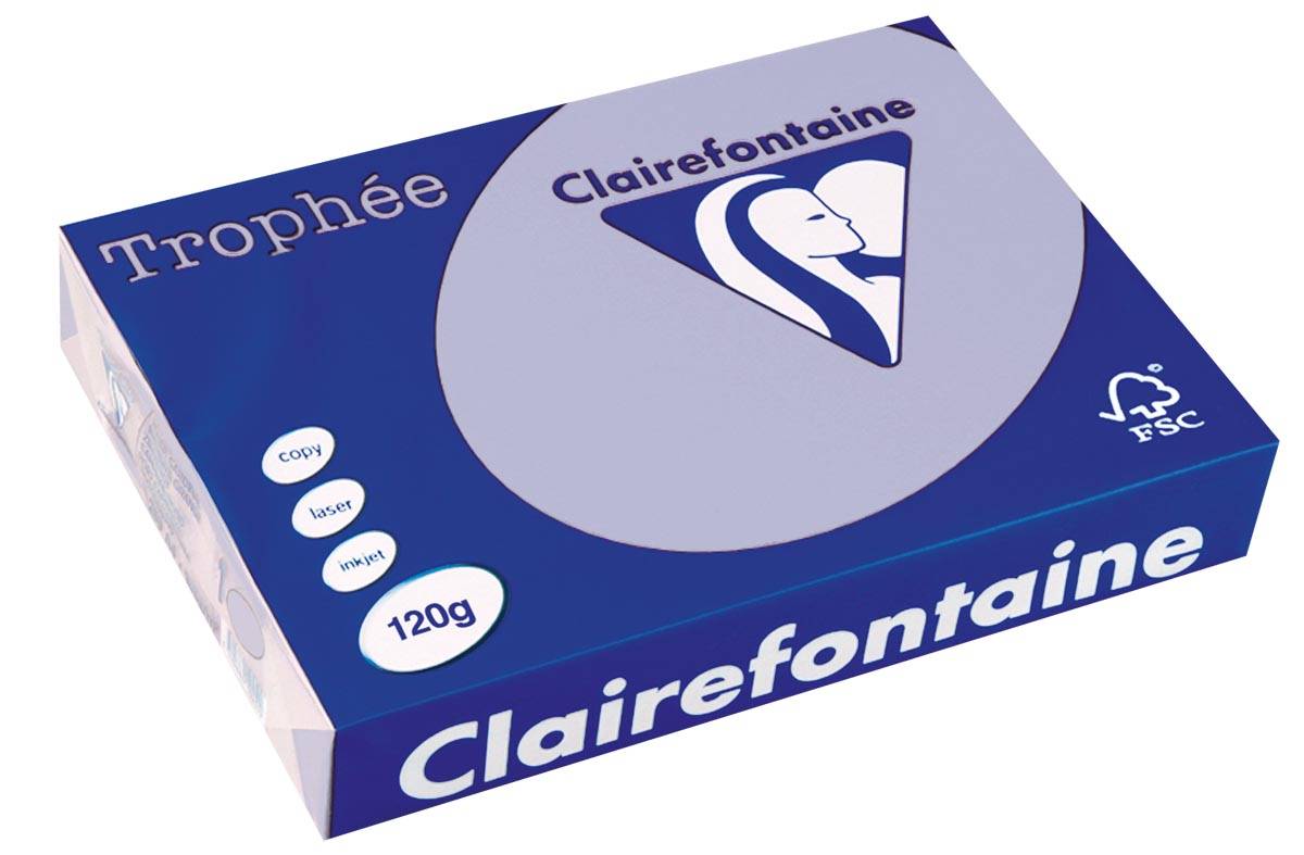 Clairefontaine Trophée Pastel, gekleurd papier, A4, 120 g, 250 vel, lavendelblauw