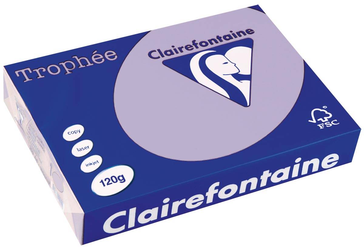 Clairefontaine Trophée Pastel, gekleurd papier, A4, 120 g, 250 vel, lila