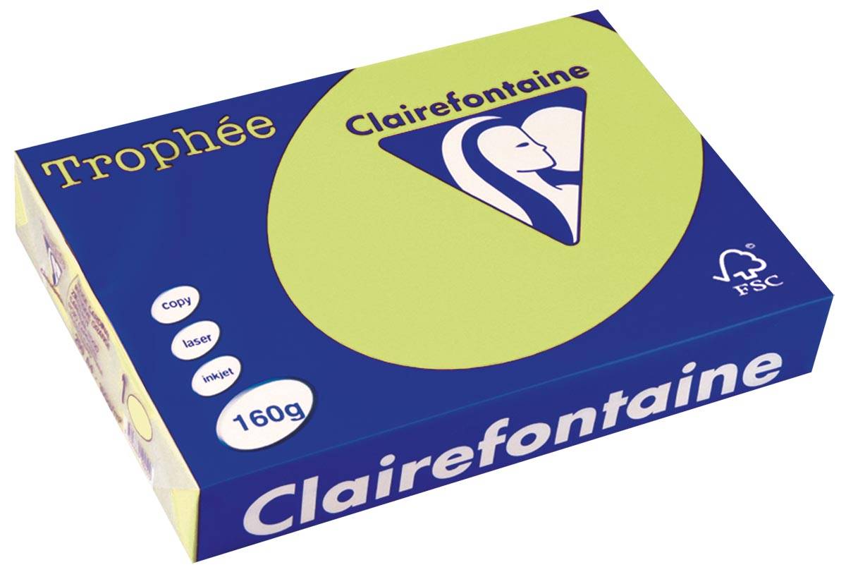Clairefontaine Trophée Pastel, gekleurd papier, A4, 160 g, 250 vel, golfgroen