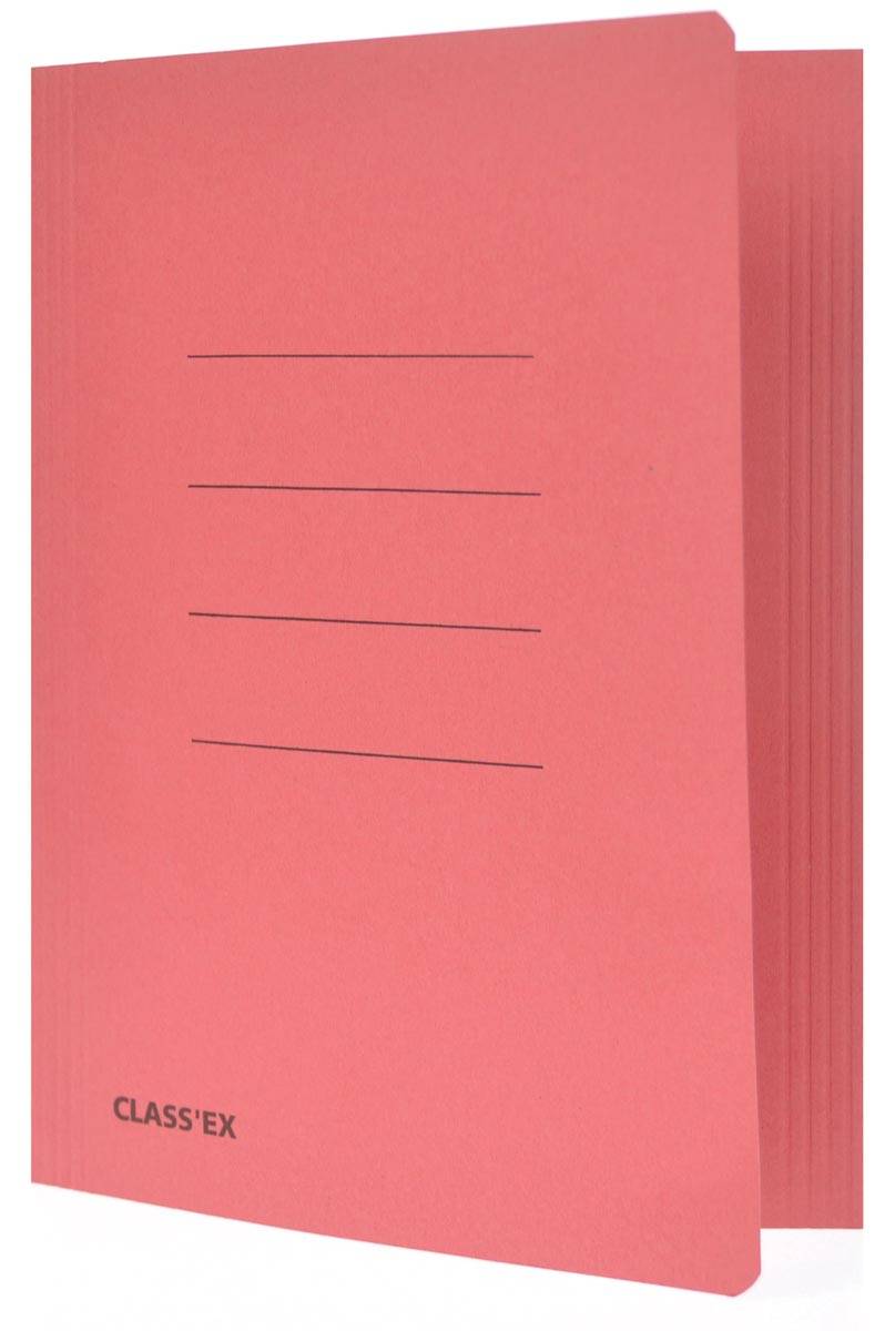 Class'ex dossiermap, 3 kleppen ft 18,2 x 22,5 cm (voor ft schrift), kers