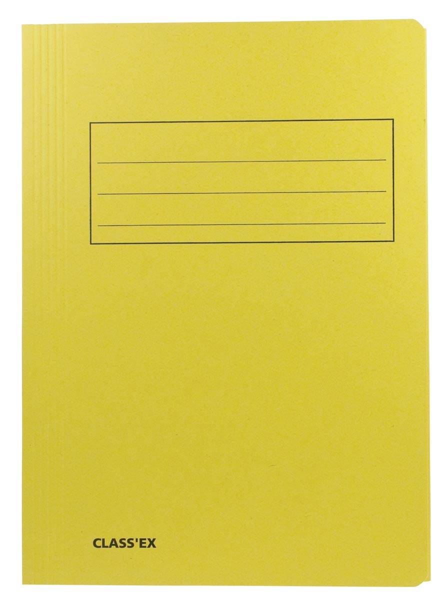 Class'ex dossiermap, 3 kleppen ft 23,7 x 32 cm (voor ft A4), geel