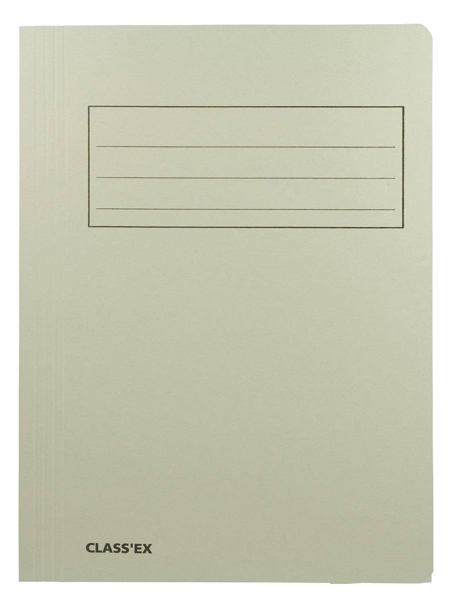 Class'ex dossiermap, 3 kleppen ft 23,7 x 32 cm (voor ft A4), grijs