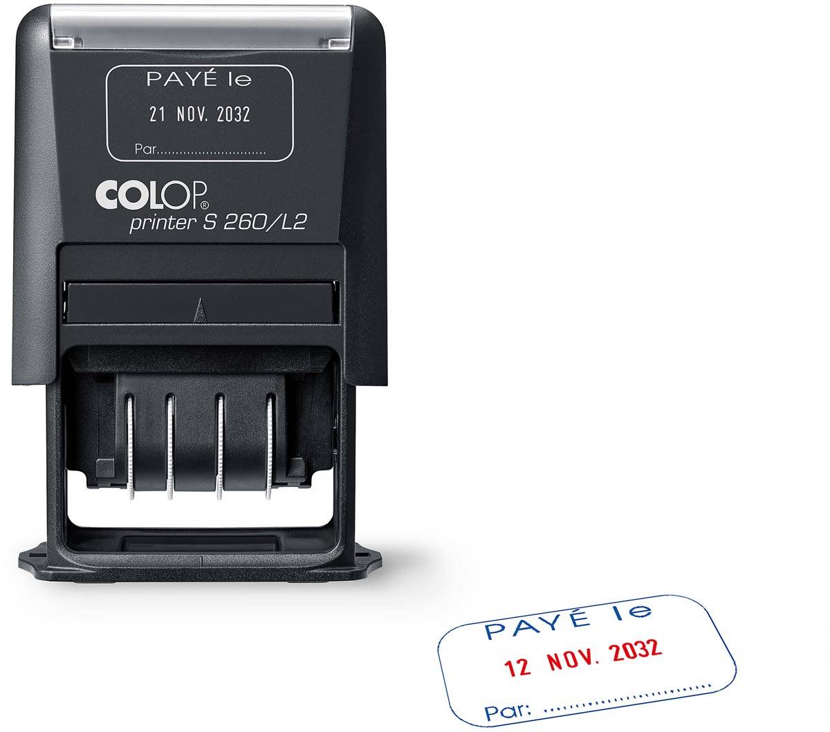 Colop tekststempel Printer S260/L2 N, met datum en BETAALD