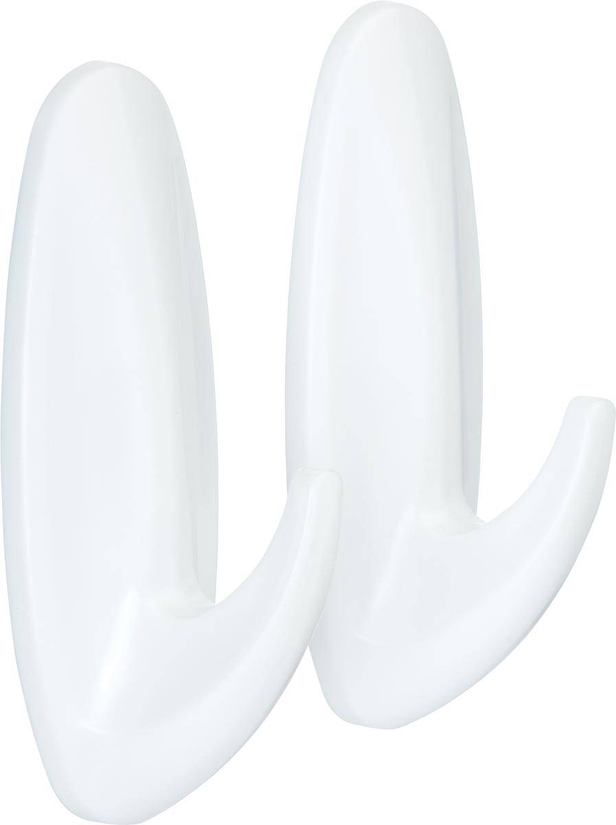 Command decohaak, medium, draagvermogen 1,4 kg, wit, waterbestendig, blister van 2 stuks