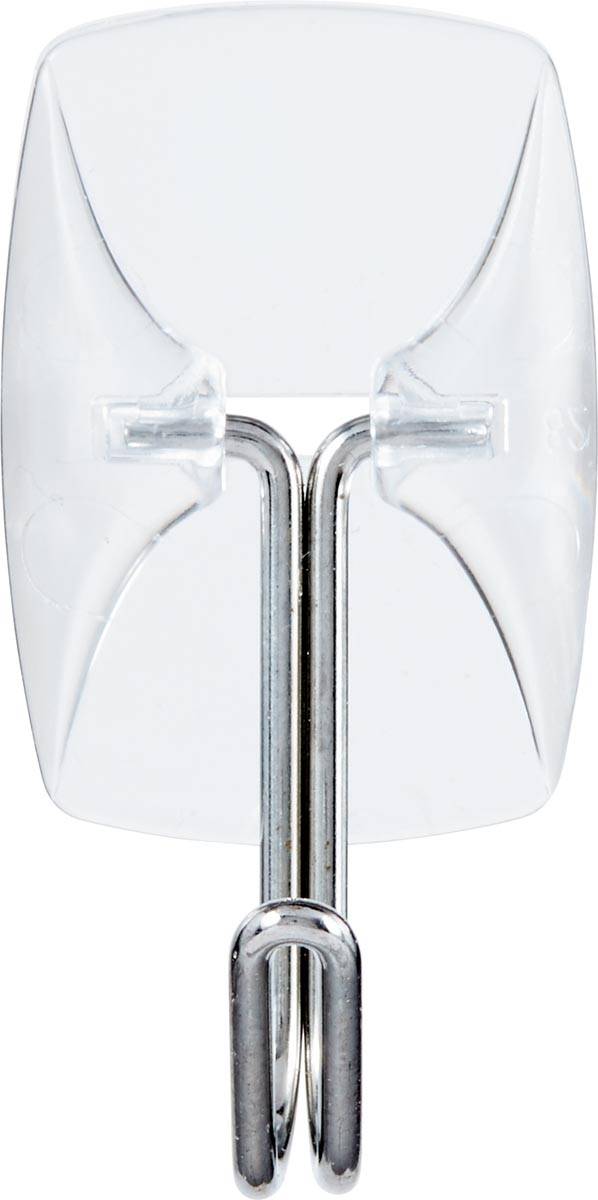 Command decohaak, small, draagvermogen 225 gram, transparant met metalen draadeinde, blister van 3 stuks