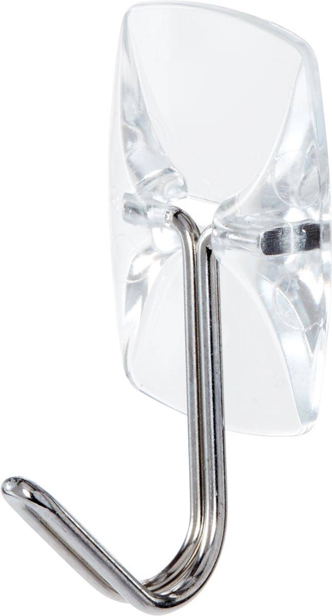Command decohaak, small, draagvermogen 225 gram, transparant met metalen draadeinde, blister van 3 stuks