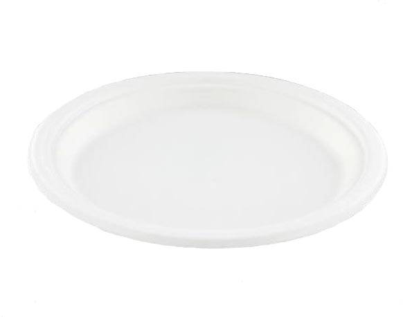 Conpax bord, 23 cm, suikerriet, wit, pak van 50 stuks