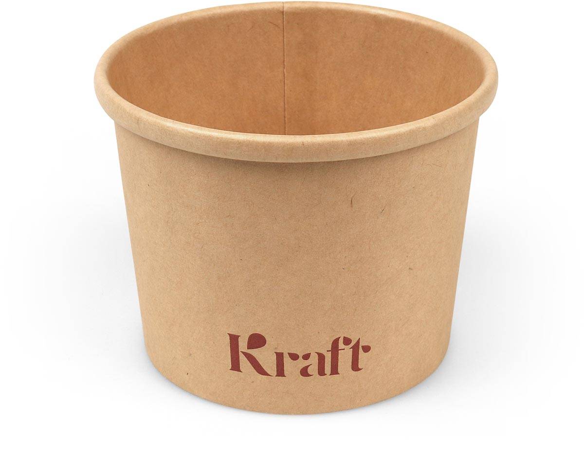 Conpax soepbekers, 350 ml, karton, bruine kraft, pak van 25 stuks