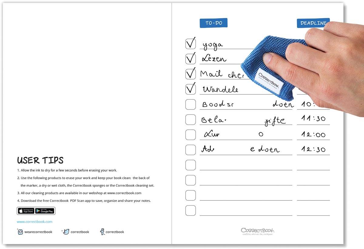 Correctbook Scratch To-Do: uitwisbaar / herbruikbaar notitieboek, 8 Pagina's (4 vel)