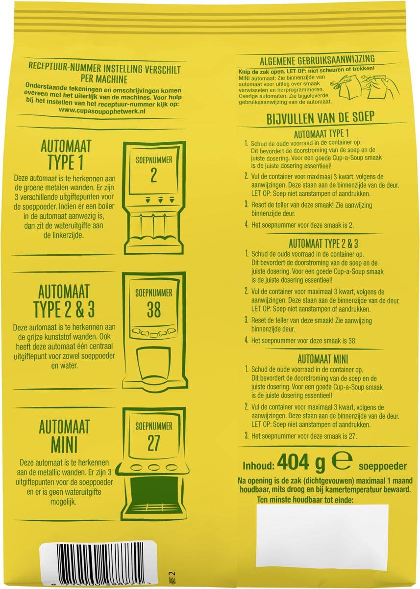 Cup-a-Soup vending, kip, 140 ml, zak van 40 porties