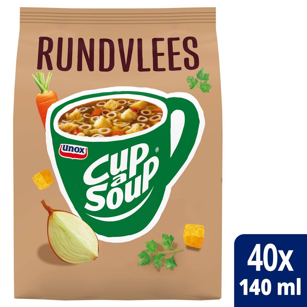 Cup-a-Soup vending, rundvlees, 140 ml, zak van 40 porties