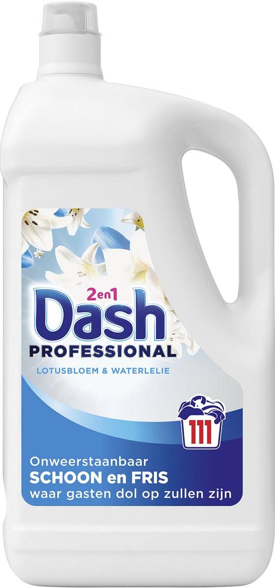 Dash Professional 2 in 1 Formula Lotusbloem & Waterlelie wasmiddel, fles van 4,995 liter, 111 wasbeurten