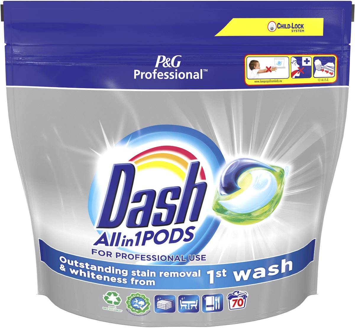 Dash Professional wasmiddel All-in-1 Regular, pak van 70 capsules ...