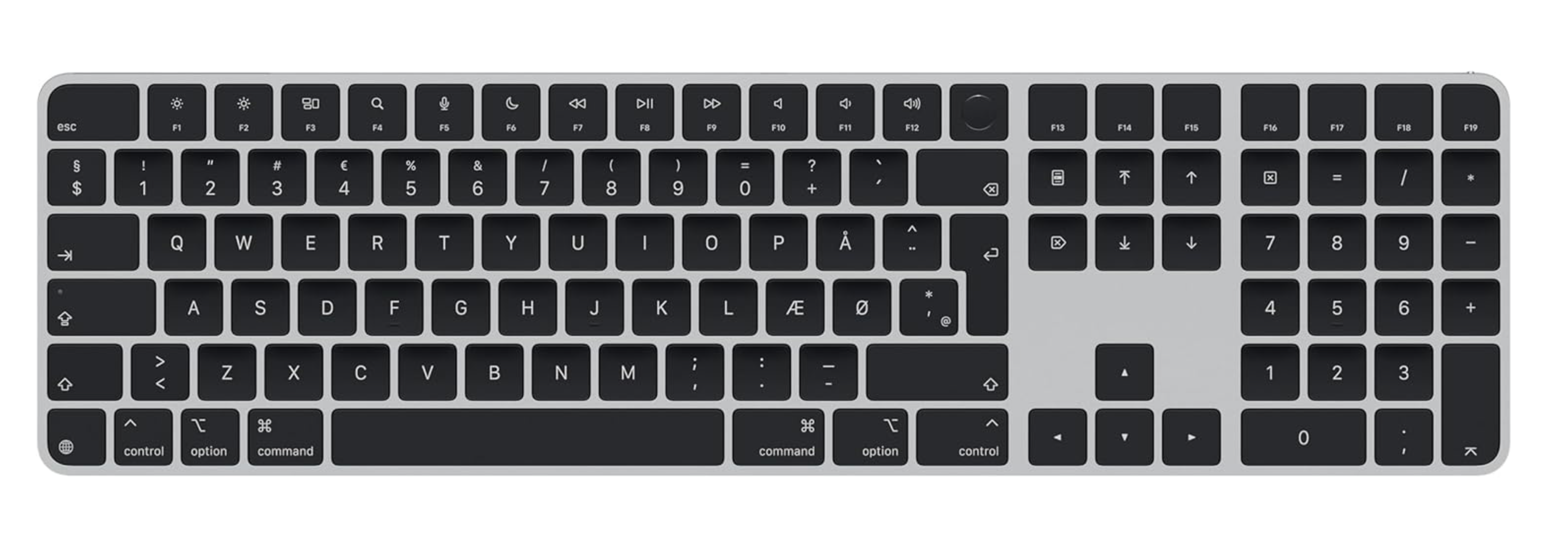 Apple Magic toetsenbord Universeel USB + Bluetooth QWERTY Deens Zwart