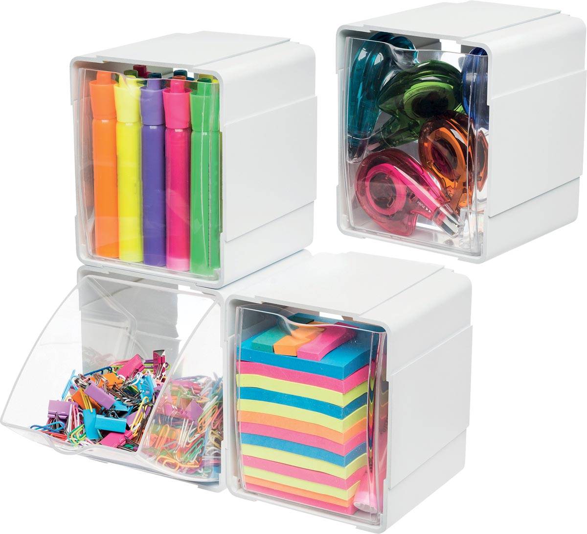 Deflecto sorteer kantelbakje wit, pak met 4 stuks