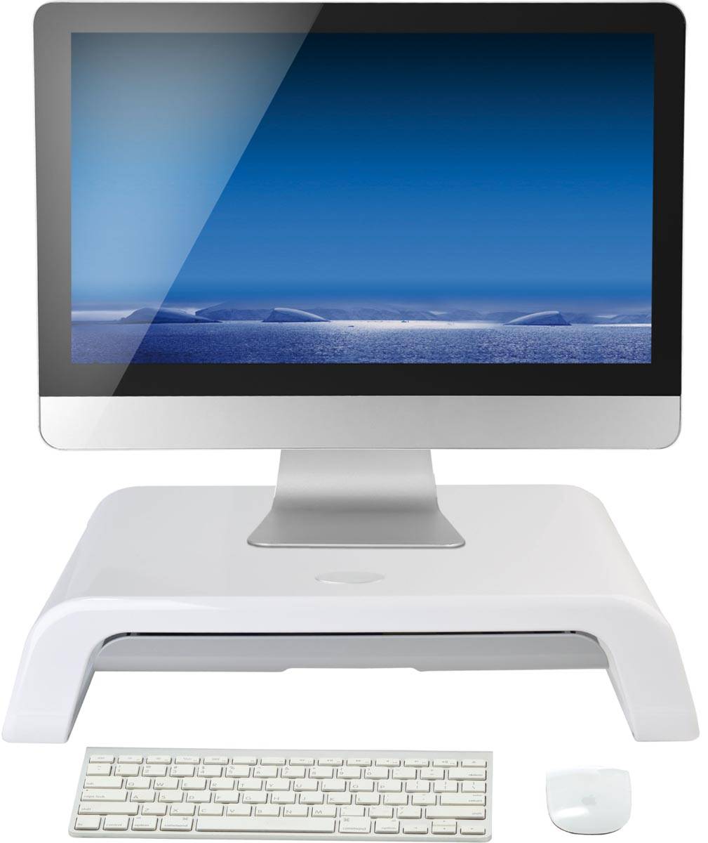 Desq monitorstandaard, met lade, wit