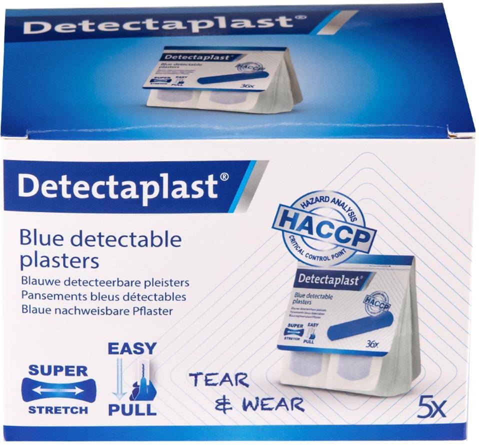 Detectaplast Tear & Wear Elastic Easy-Pull, ft 25 x 72 mm, 5 x 36 stuks
