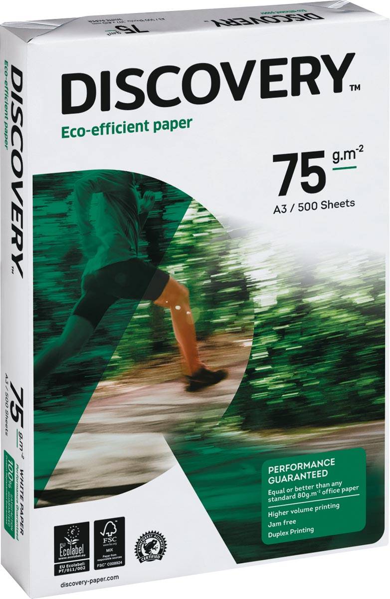 Discovery kopieerpapier ft A3, 75 g, pak van 500 vel