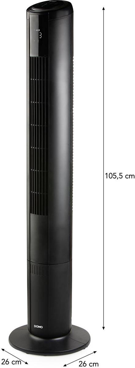 Domo kolomventilator met sfeerlicht, hoogte 110 cm, zwart