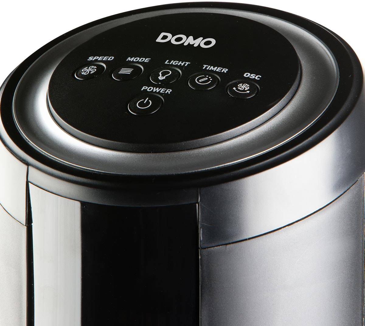 Domo kolomventilator met sfeerlicht, hoogte 110 cm, zwart