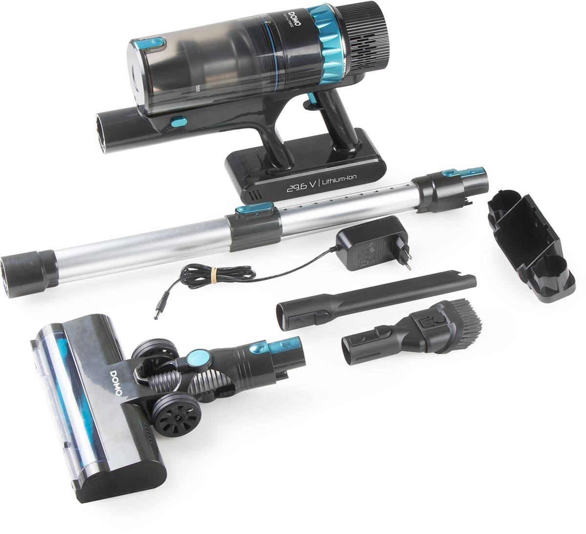Domo steelstofzuiger 2 in 1 met oplaadbare batterij, 29,6 V, 60 min