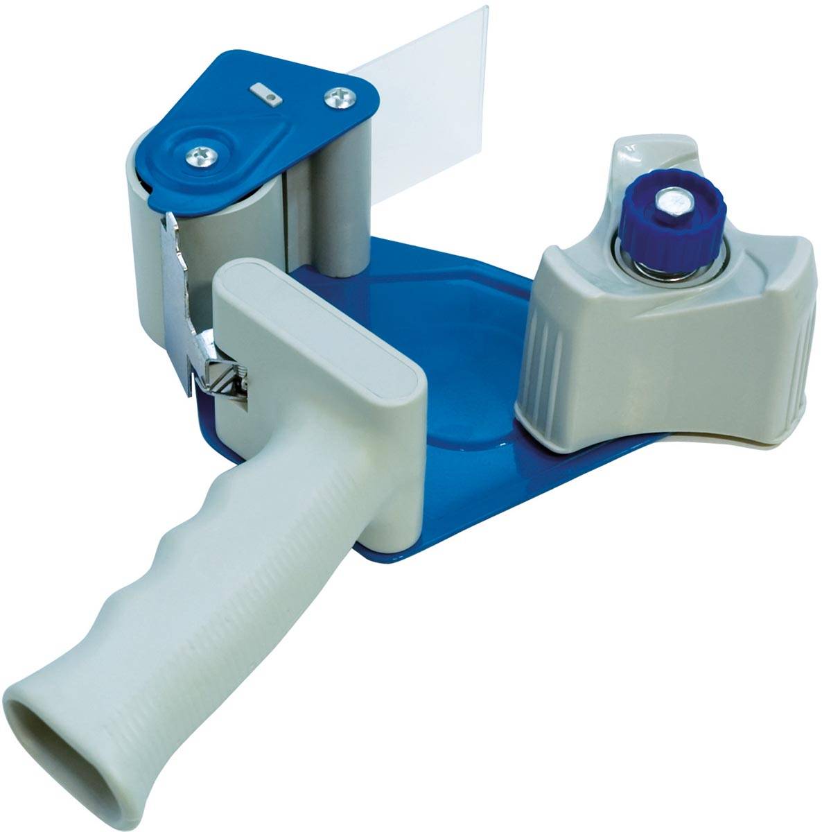 DONAU afroller voor verpakkingsplakband, metaal, voor rollen tot 50 mm, blauw-grijs