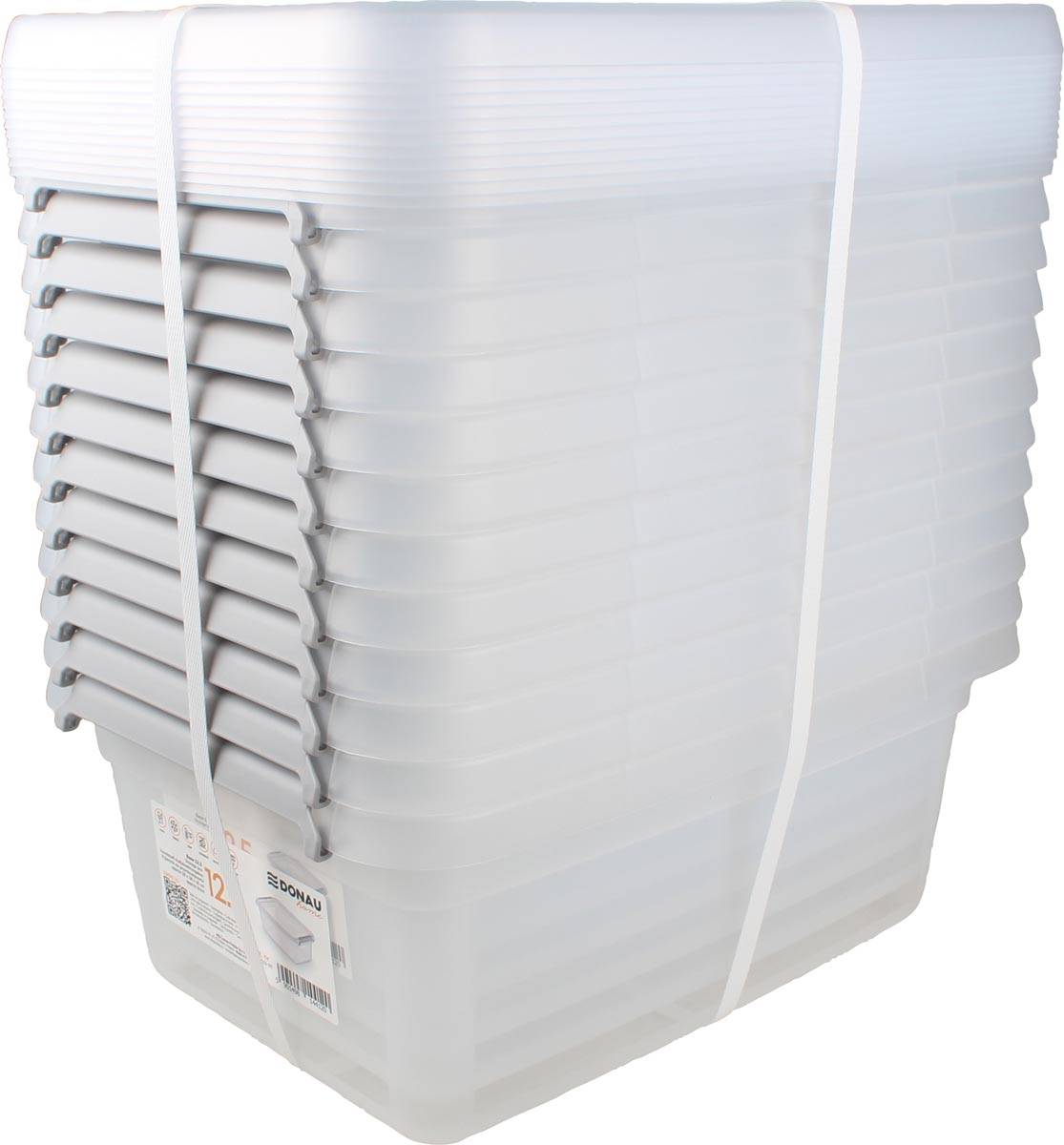 DONAU Home opbergdoos, 12,5 liter, transparant