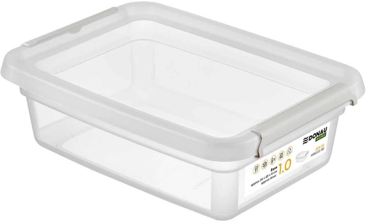 DONAU Home opbergdoos, 1 liter, transparant