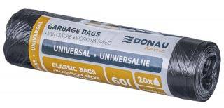 DONAU HOME vuilniszak, 7 micron, ft 70 x 59 cm, 60 liter, zwart, pak van 20 stuks