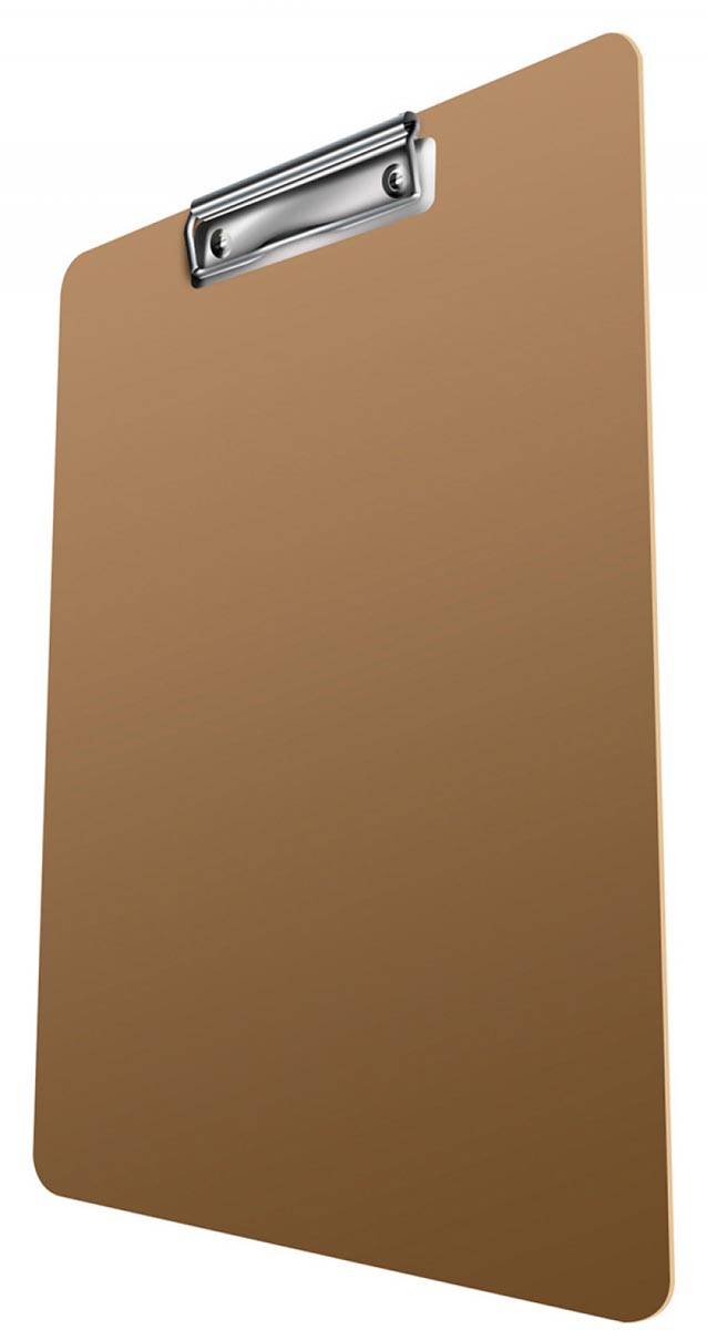 DONAU klemplaat, A4, hardboard karton, staand, bruin-oranje