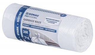 DONAU PROFESSIONAL vuilniszak, 12 micron, ft 56 x 44 cm, 20 liter, wit, pak van 20 stuks