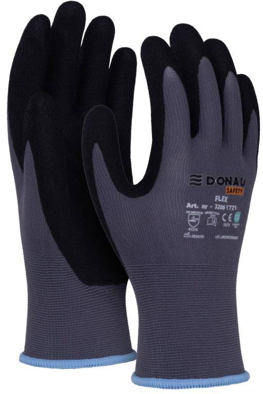 DONAU SAFETY veiligheidshandschoenen Flex, grijs, L, maat 9