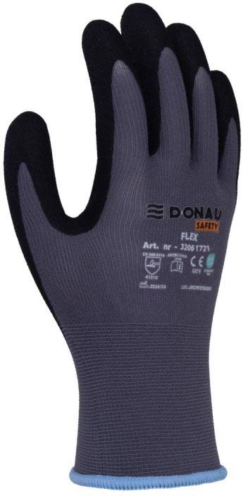 DONAU SAFETY veiligheidshandschoenen Flex, grijs, L, maat 9