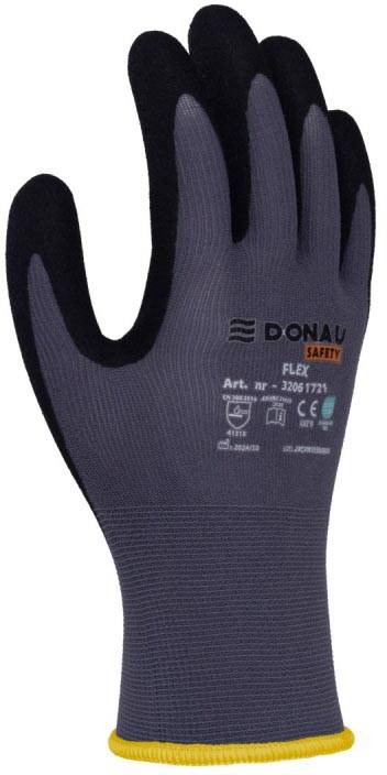DONAU SAFETY veiligheidshandschoenen Flex, grijs, M, maat 8