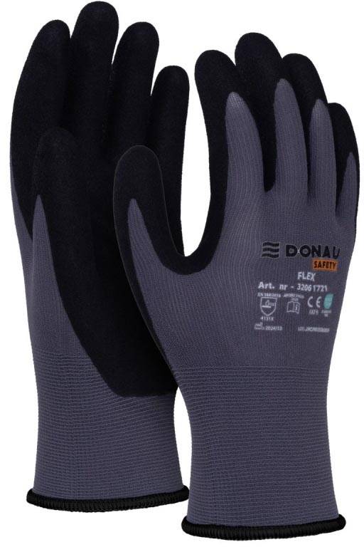 DONAU SAFETY veiligheidshandschoenen Flex, grijs, XL, maat 10