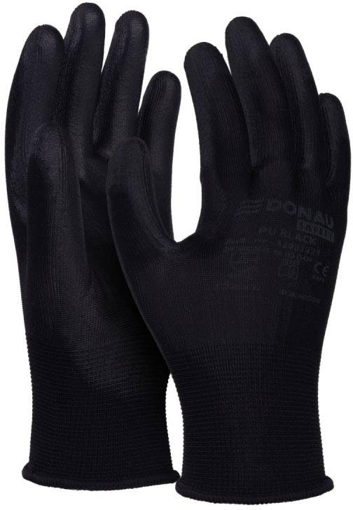 DONAU SAFETY veiligheidshandschoenen PU, zwart, XL, maat 10