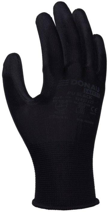DONAU SAFETY veiligheidshandschoenen PU, zwart, XL, maat 10