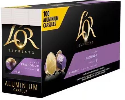 Douwe Egberts koffiecapsules L'Or Intensity 8, Lungo Profondo, pak van 100 capsules