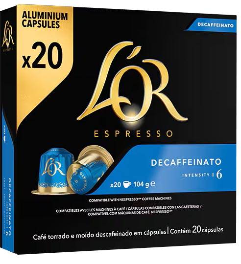 Douwe Egberts L'Or Intensity koffiecapsules, Decaffeïnato, pak van 20 stuks