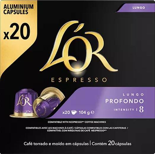 Douwe Egberts L'Or Intensity koffiecapsules, Lungo Profondo, pak van 20 stuks